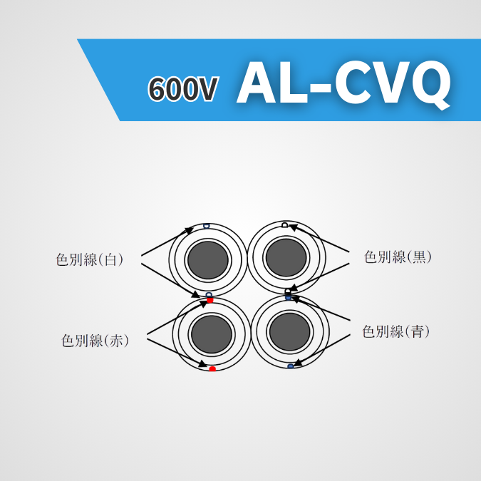 AL-CVQケーブル【低圧 600V】アルミCVQケーブル 500m
